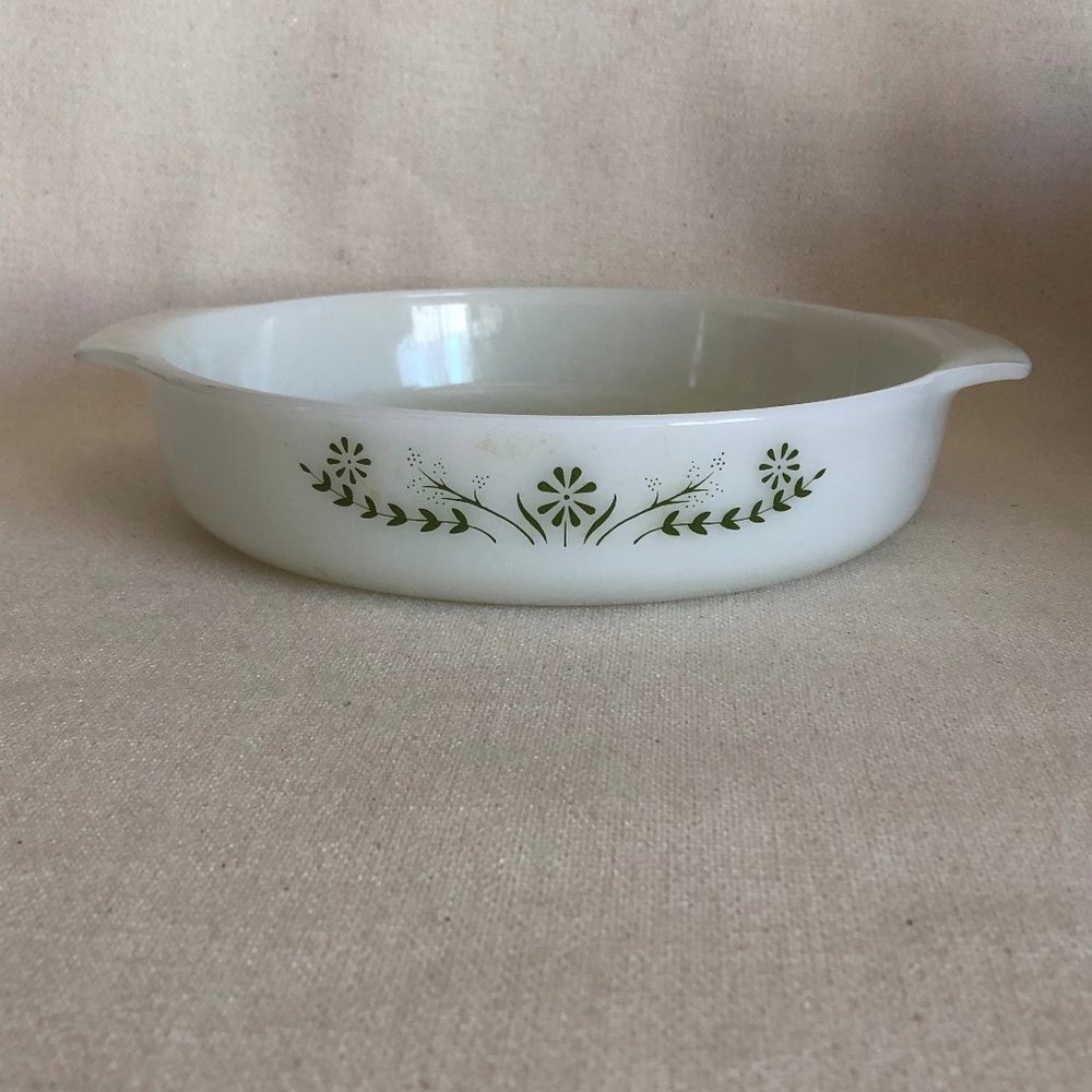 Vintage Glasbake Jeanette Green Daisy 429